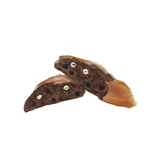 Double Chocolate Cantucci with Hazelnuts